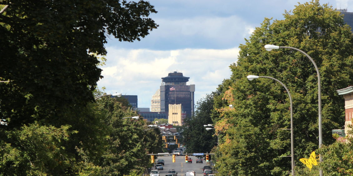 Monroe Avenue facing downtown Rochester